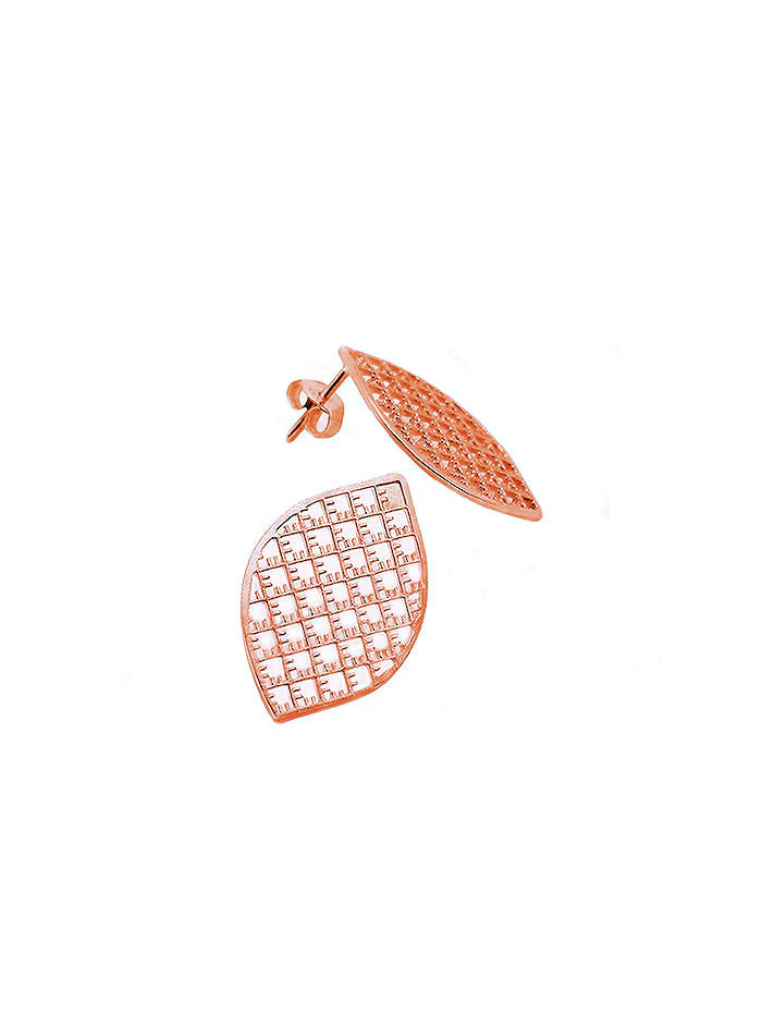 Kierrätetystä sterlinghopeasta valmistetut korvakorut DIAMOND LEAF - Image 2